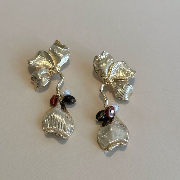 Flower drop earrings N1178 - Picture 2 of 4